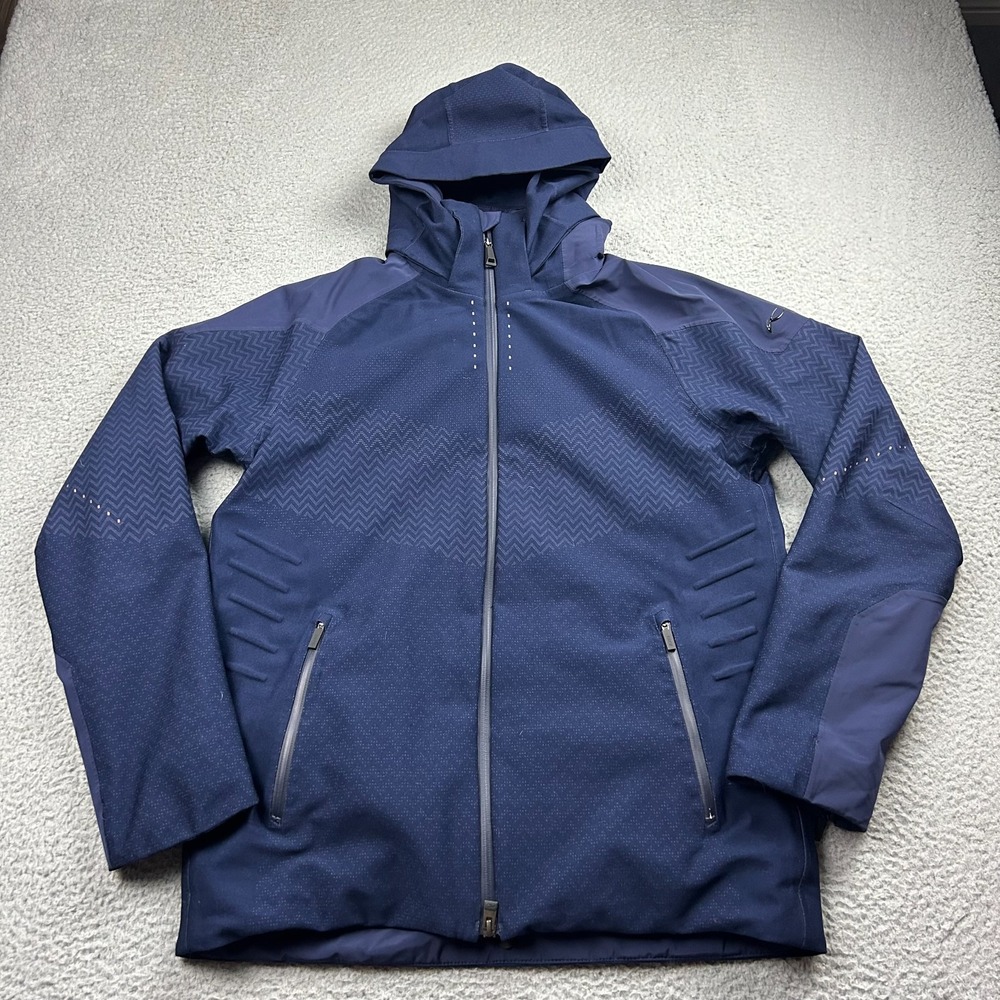 Kjus Men's Freelite Jacket Ski Outdoor Size Medium Blue Chevron -FLAW